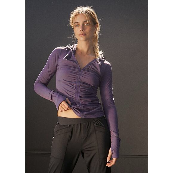 Free People Movement Wonderland Warmth 1/4 Zip Layer Jacket Stretch Purple S - Picture 1 of 14
